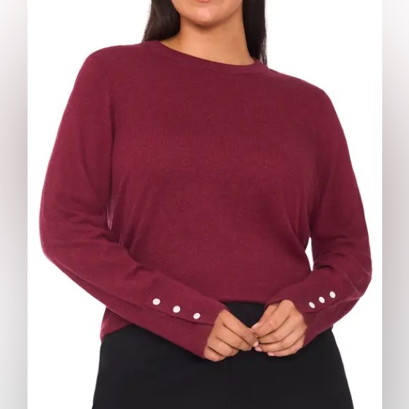 Halogen Sweaters - Halogen Nordstrom purple  Long Sleeve Top crystal Button Details sweater